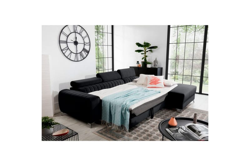 Sektionssoffa Eltap Grayson 278x205x92 cm - Loco 10, Svart, Höger - Möbler - Soffa - Bäddsoffa