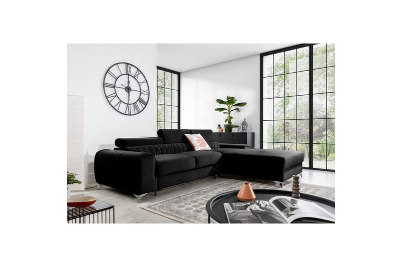 Sektionssoffa Eltap Grayson 278x205x92 cm - Loco 10, Svart, Höger - Möbler - Soffa - Bäddsoffa