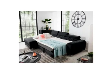 Sektionssoffa Eltap Grayson 278x205x92 cm - Loco 10, Svart, Vänster - Möbler - Soffa - Bäddsoffa