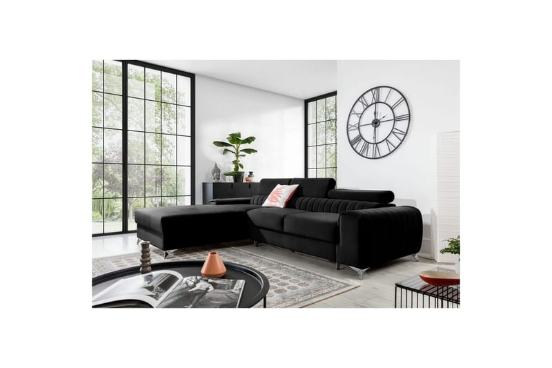 Sektionssoffa Eltap Grayson 278x205x92 cm - Loco 10, Svart, Vänster - Möbler - Soffa - Bäddsoffa