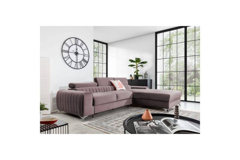 Sektionssoffa Eltap Grayson 278x205x92 cm - Loco 24, Rosa, Höger - Möbler - Soffa - Bäddsoffa