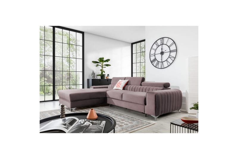 Sektionssoffa Eltap Grayson 278x205x92 cm - Loco 24, Rosa, Vänster - Möbler - Soffa - Bäddsoffa