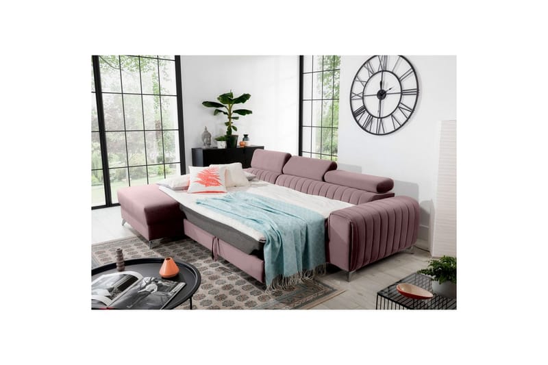 Sektionssoffa Eltap Grayson 278x205x92 cm - Loco 24, Rosa, Vänster - Möbler - Soffa - Bäddsoffa