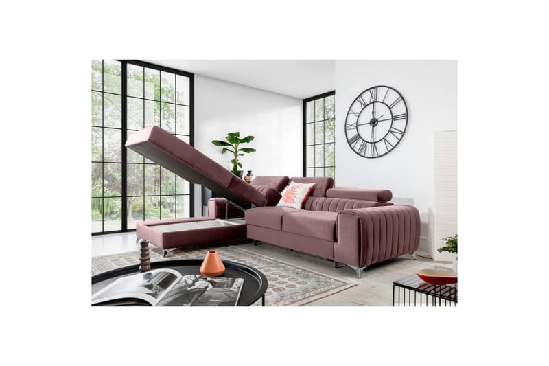Sektionssoffa Eltap Grayson 278x205x92 cm - Loco 24, Rosa, Vänster - Möbler - Soffa - Bäddsoffa