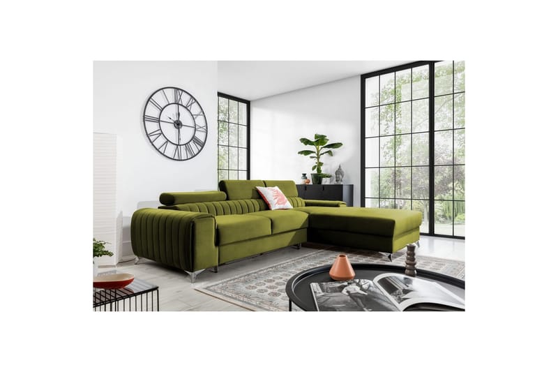 Sektionssoffa Eltap Grayson 278x205x92 cm - Loco 33, Grön, Höger - Möbler - Soffa - Bäddsoffa