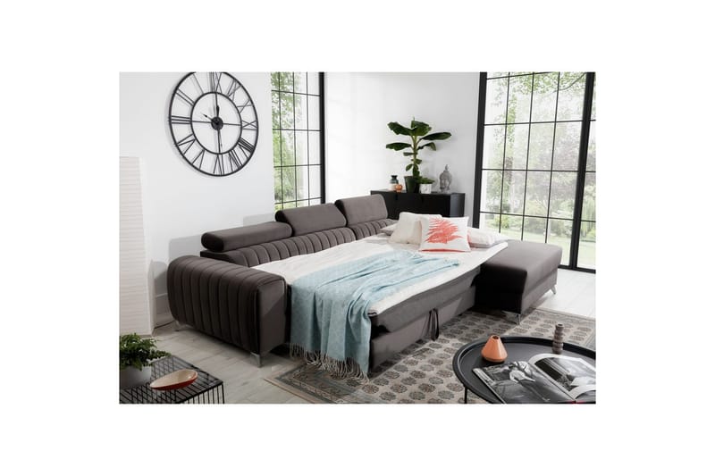 Sektionssoffa Eltap Grayson 278x205x92 cm - Loco 4, Ljusgrå, Höger - Möbler - Soffa - Bäddsoffa