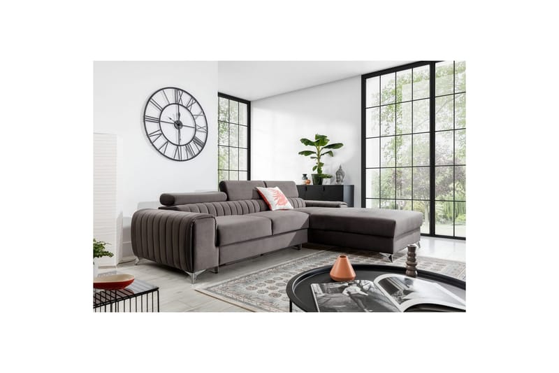 Sektionssoffa Eltap Grayson 278x205x92 cm - Loco 4, Ljusgrå, Höger - Möbler - Soffa - Bäddsoffa