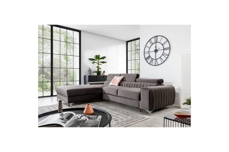 Sektionssoffa Eltap Grayson 278x205x92 cm - Loco 4, Ljusgrå, Vänster - Möbler - Soffa - Bäddsoffa