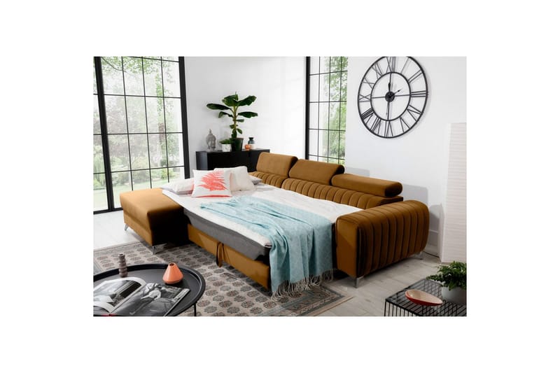 Sektionssoffa Eltap Grayson 278x205x92 cm - Loco 45, Gul, Vänster - Möbler - Soffa - Bäddsoffa