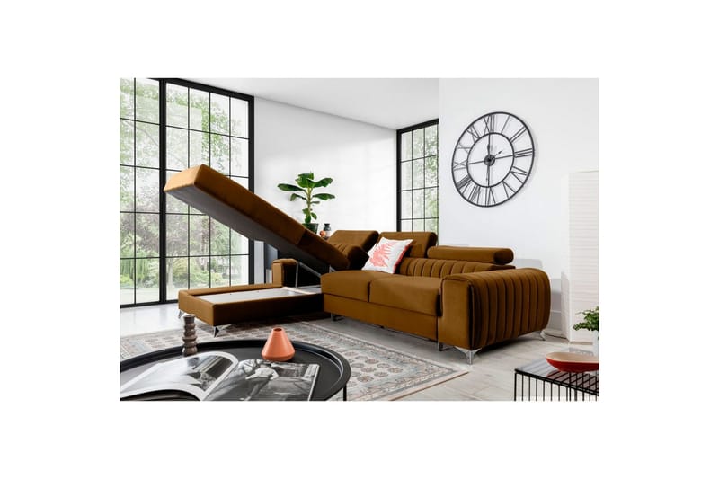 Sektionssoffa Eltap Grayson 278x205x92 cm - Loco 45, Gul, Vänster - Möbler - Soffa - Bäddsoffa