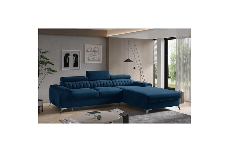Sektionssoffa Eltap Grayson 278x205x92 cm - Lukso 40, Mörkblå, Höger - Möbler - Soffa - Bäddsoffa