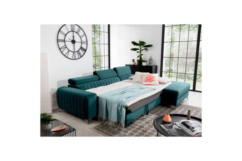 Sektionssoffa Eltap Grayson 278x205x92 cm - Monolith 76, Blå, Höger - Möbler - Soffa - Bäddsoffa