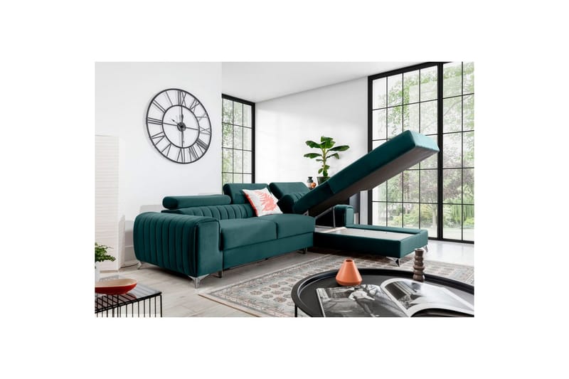 Sektionssoffa Eltap Grayson 278x205x92 cm - Monolith 76, Blå, Höger - Möbler - Soffa - Bäddsoffa