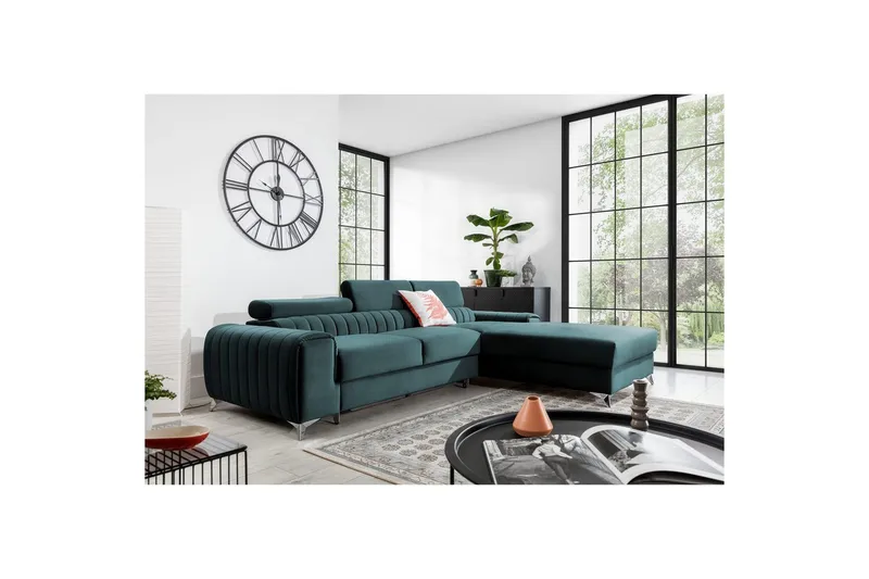 Sektionssoffa Eltap Grayson 278x205x92 cm - Monolith 76, Blå, Höger - Möbler - Soffa - Bäddsoffa