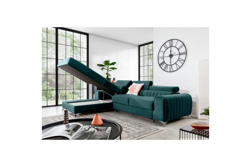 Sektionssoffa Eltap Grayson 278x205x92 cm - Monolith 76, Blå, Vänster - Möbler - Soffa - Bäddsoffa