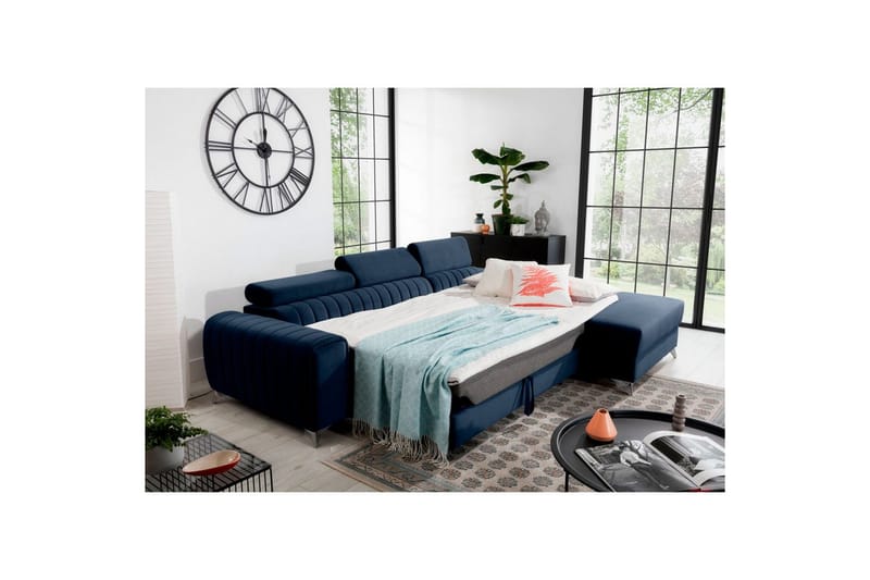Sektionssoffa Eltap Grayson 278x205x92 cm - Monolith 79, Mörkblå, Höger - M�öbler - Soffa - Bäddsoffa