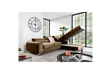 Sektionssoffa Eltap Grayson 278x205x92 cm - Nube 20, Beige, Höger - Möbler - Soffa - Bäddsoffa