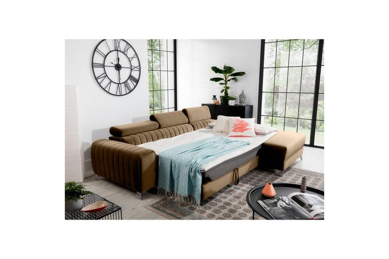 Sektionssoffa Eltap Grayson 278x205x92 cm - Nube 20, Beige, Höger - Möbler - Soffa - Bäddsoffa