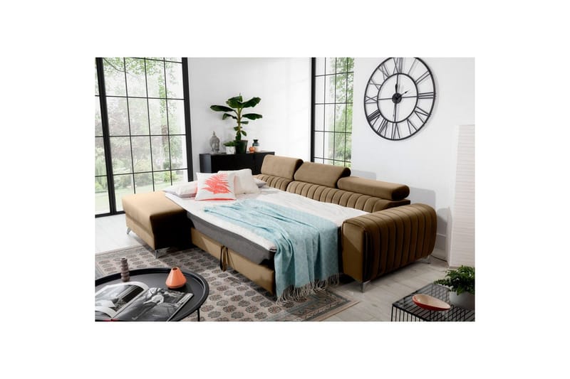 Sektionssoffa Eltap Grayson 278x205x92 cm - Nube 20, Beige, Vänster - Möbler - Soffa - Bäddsoffa