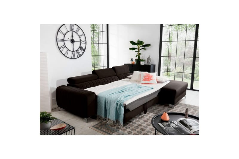 Sektionssoffa Eltap Grayson 278x205x92 cm - Nube 22, Brun, Höger - Möbler - Soffa - Bäddsoffa