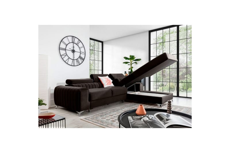 Sektionssoffa Eltap Grayson 278x205x92 cm - Nube 22, Brun, Höger - Möbler - Soffa - Bäddsoffa