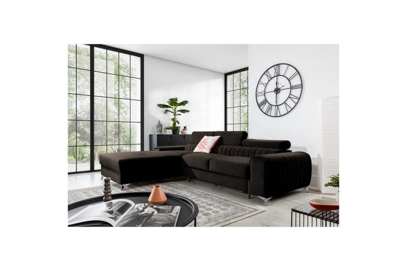 Sektionssoffa Eltap Grayson 278x205x92 cm - Nube 22, Brun, Vänster - Möbler - Soffa - Bäddsoffa