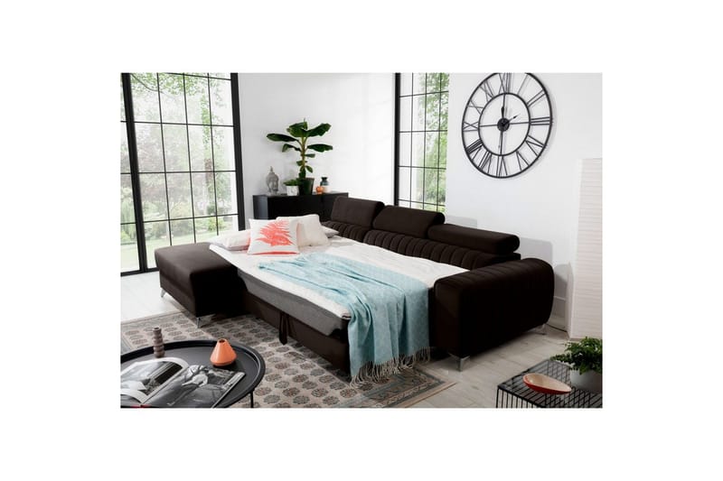 Sektionssoffa Eltap Grayson 278x205x92 cm - Nube 22, Brun, Vänster - Möbler - Soffa - Bäddsoffa