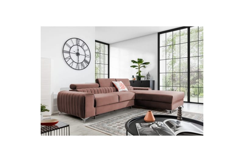 Sektionssoffa Eltap Grayson 278x205x92 cm - Nube 24, Rosa, Höger - Möbler - Soffa - Bäddsoffa