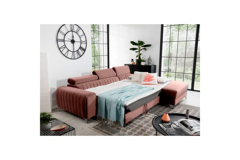 Sektionssoffa Eltap Grayson 278x205x92 cm - Nube 24, Rosa, Höger - Möbler - Soffa - Bäddsoffa
