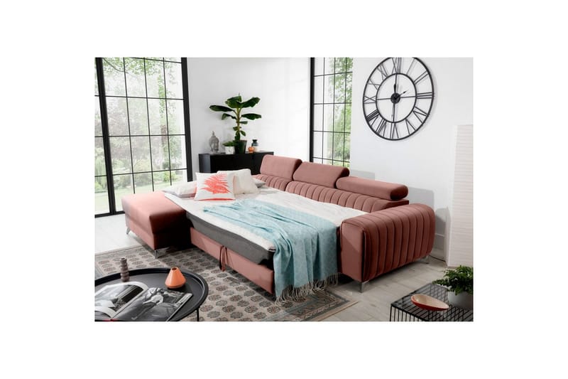 Sektionssoffa Eltap Grayson 278x205x92 cm - Nube 24, Rosa, Vänster - Möbler - Soffa - Bäddsoffa