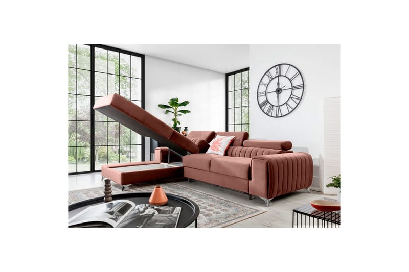 Sektionssoffa Eltap Grayson 278x205x92 cm - Nube 24, Rosa, Vänster - Möbler - Soffa - Bäddsoffa