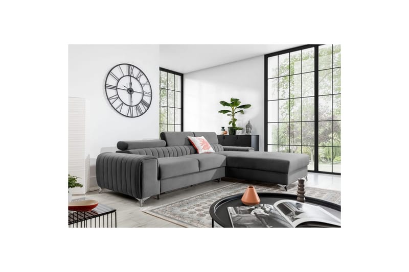 Sektionssoffa Eltap Grayson 278x205x92 cm - Nube 3, Ljusgrå, Höger - Möbler - Soffa - Bäddsoffa
