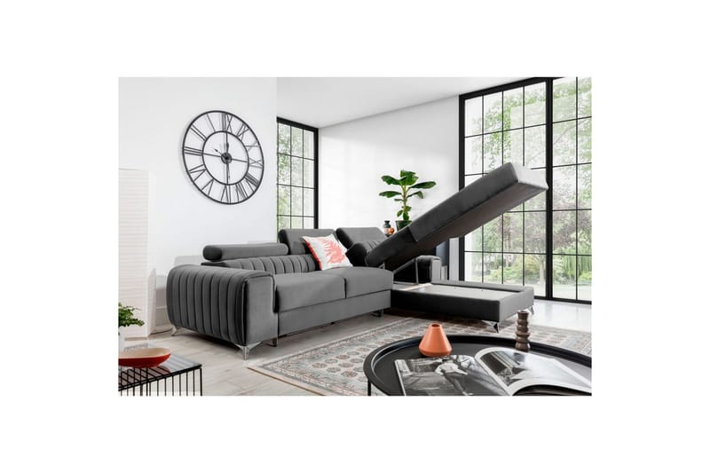 Sektionssoffa Eltap Grayson 278x205x92 cm - Nube 3, Ljusgrå, Höger - Möbler - Soffa - Bäddsoffa