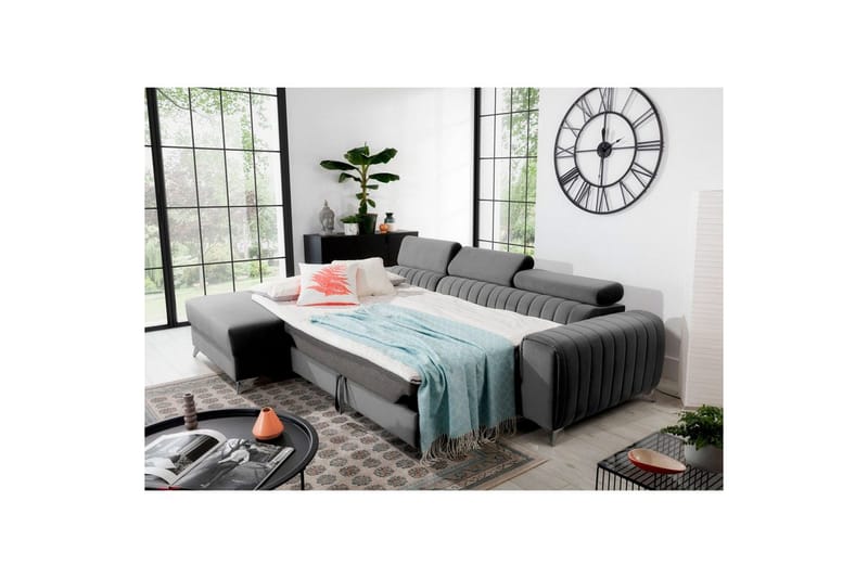 Sektionssoffa Eltap Grayson 278x205x92 cm - Nube 3, Ljusgrå, Vänster - Möbler - Soffa - Bäddsoffa