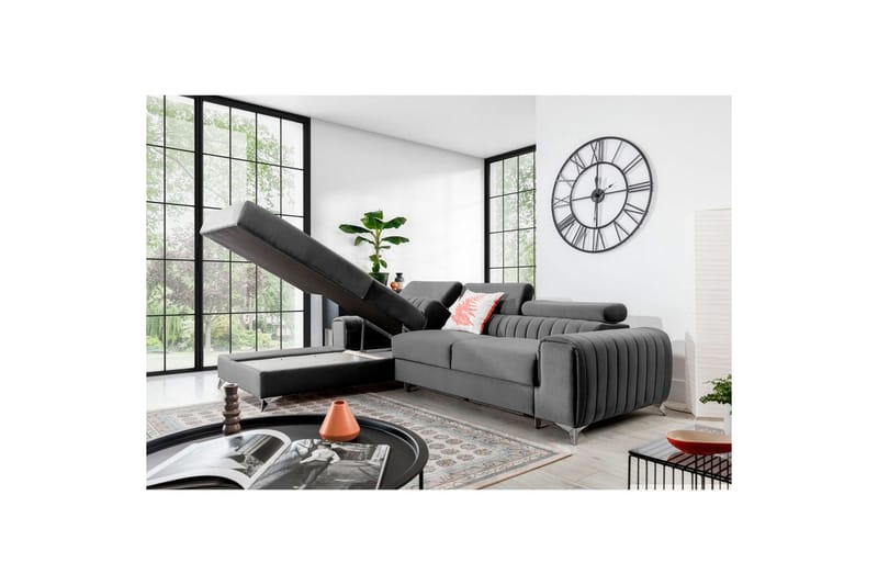 Sektionssoffa Eltap Grayson 278x205x92 cm - Nube 3, Ljusgrå, Vänster - Möbler - Soffa - Bäddsoffa
