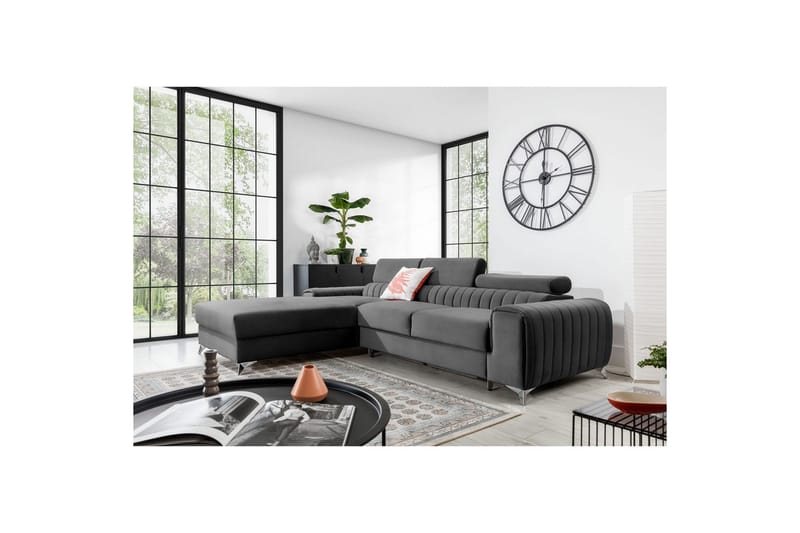 Sektionssoffa Eltap Grayson 278x205x92 cm - Nube 4, Ljusgrå, Vänster - Möbler - Soffa - Bäddsoffa