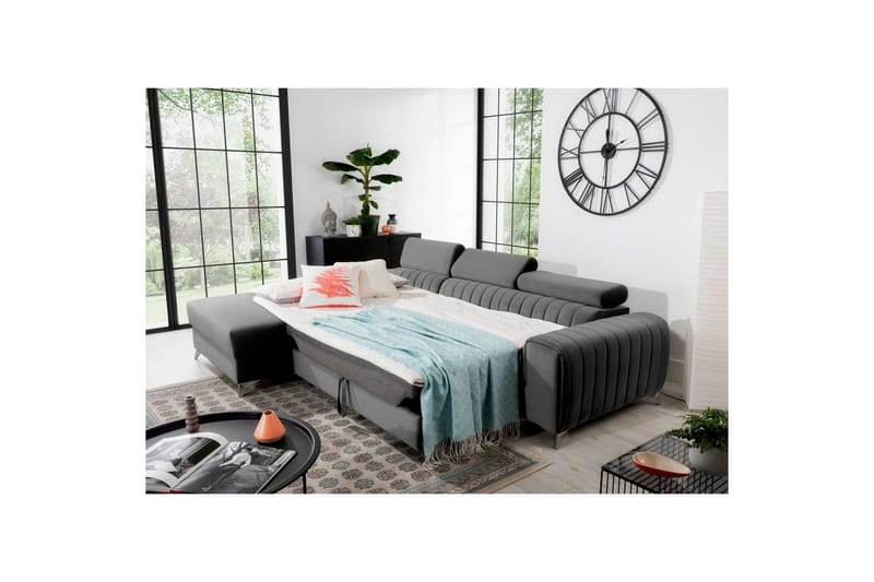 Sektionssoffa Eltap Grayson 278x205x92 cm - Nube 4, Ljusgrå, Vänster - Möbler - Soffa - Bäddsoffa