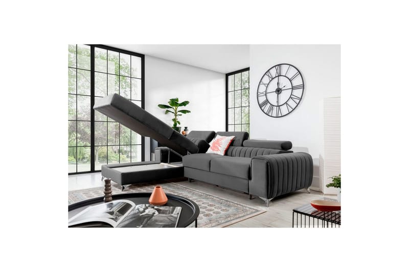 Sektionssoffa Eltap Grayson 278x205x92 cm - Nube 4, Ljusgrå, Vänster - Möbler - Soffa - Bäddsoffa