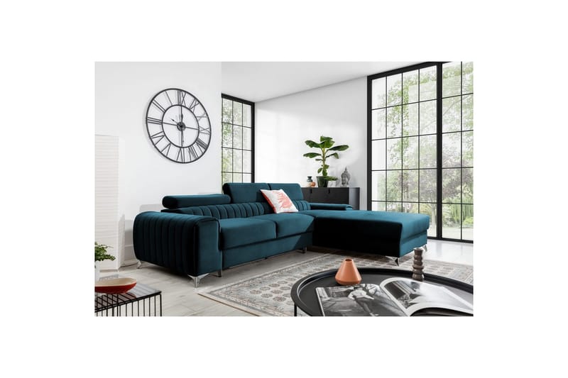Sektionssoffa Eltap Grayson 278x205x92 cm - Nube 40, Blå, Höger - Möbler - Soffa - Bäddsoffa