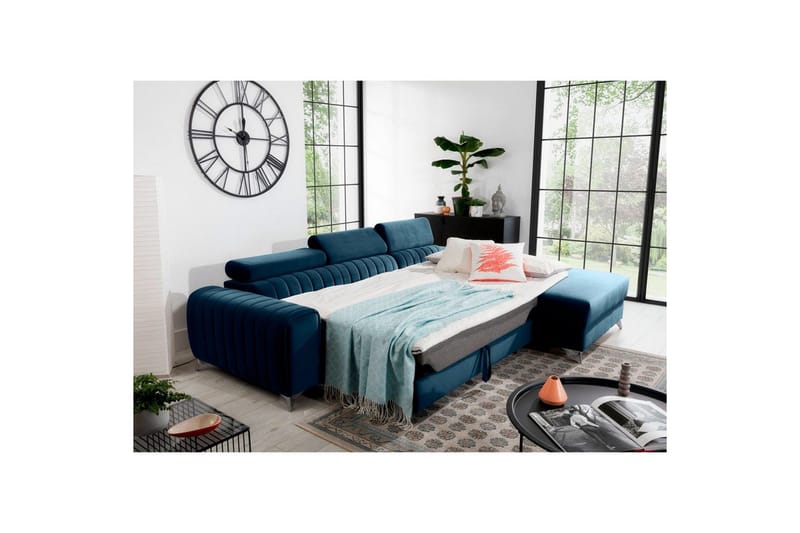 Sektionssoffa Eltap Grayson 278x205x92 cm - Nube 40, Blå, Höger - Möbler - Soffa - Bäddsoffa