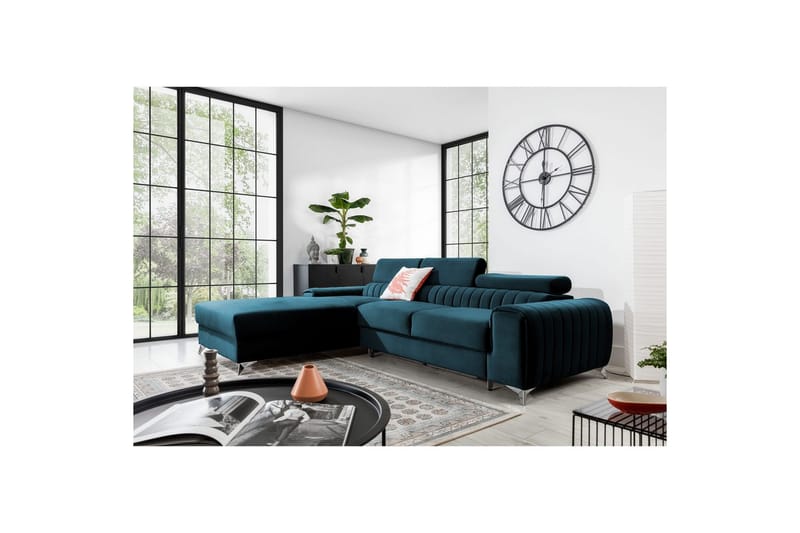 Sektionssoffa Eltap Grayson 278x205x92 cm - Nube 40, Blå, Vänster - Möbler - Soffa - Bäddsoffa