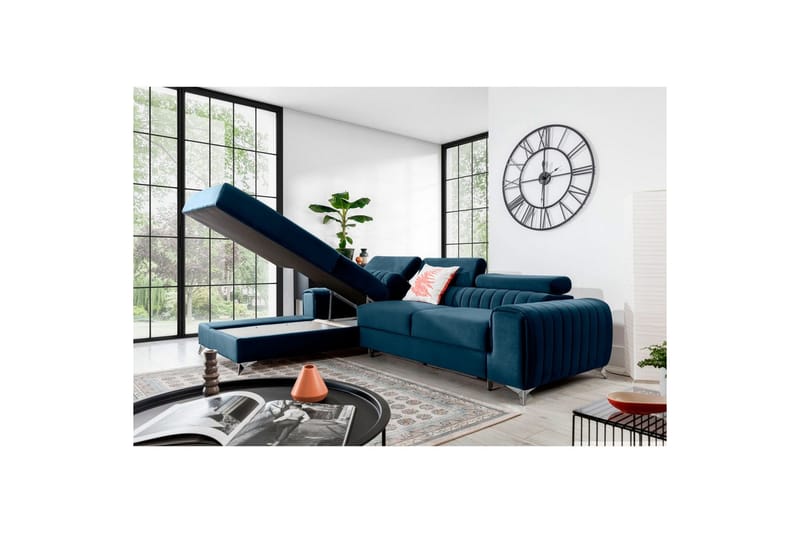 Sektionssoffa Eltap Grayson 278x205x92 cm - Nube 40, Blå, Vänster - Möbler - Soffa - Bäddsoffa