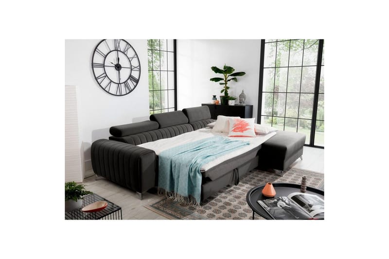 Sektionssoffa Eltap Grayson 278x205x92 cm - Nube 5, Grå, Höger - Möbler - Soffa - Bäddsoffa