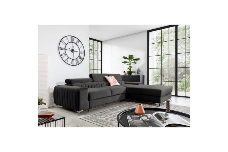 Sektionssoffa Eltap Grayson 278x205x92 cm - Nube 5, Grå, Höger - Möbler - Soffa - Bäddsoffa