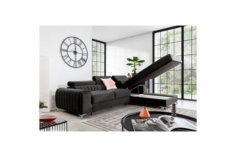 Sektionssoffa Eltap Grayson 278x205x92 cm - Nube 5, Grå, Höger - Möbler - Soffa - Bäddsoffa