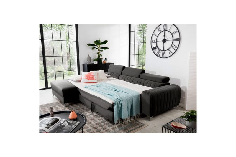 Sektionssoffa Eltap Grayson 278x205x92 cm - Nube 5, Grå, Vänster - Möbler - Soffa - Bäddsoffa
