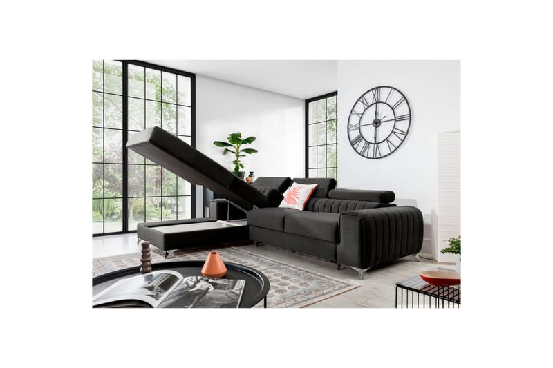 Sektionssoffa Eltap Grayson 278x205x92 cm - Nube 5, Grå, Vänster - Möbler - Soffa - Bäddsoffa