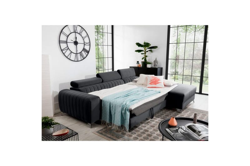 Sektionssoffa Eltap Grayson 278x205x92 cm - Nube 6, Mörkgrå, Höger - Möbler - Soffa - Bäddsoffa