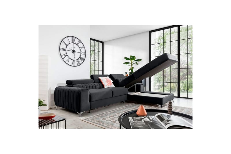 Sektionssoffa Eltap Grayson 278x205x92 cm - Nube 6, Mörkgrå, Höger - Möbler - Soffa - Bäddsoffa