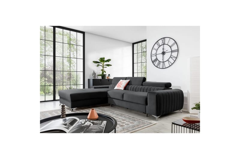 Sektionssoffa Eltap Grayson 278x205x92 cm - Nube 6, Mörkgrå, Vänster - Möbler - Soffa - Bäddsoffa